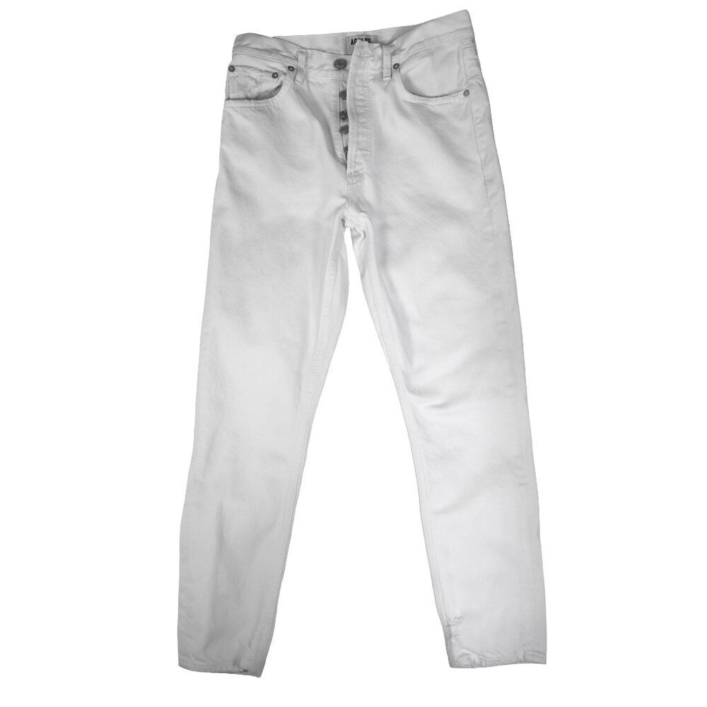 AGOLDE Jamie White Jeans Size 27 100% Cotton Button Fly Made in USA Preppy